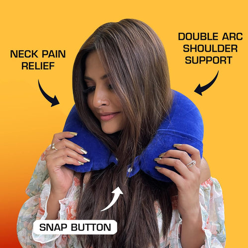Billebon Premium Neck Pillow for Travelling Airplane Travel Pillow Comfortable Head Rest Neck Holder Pillow (Grey)